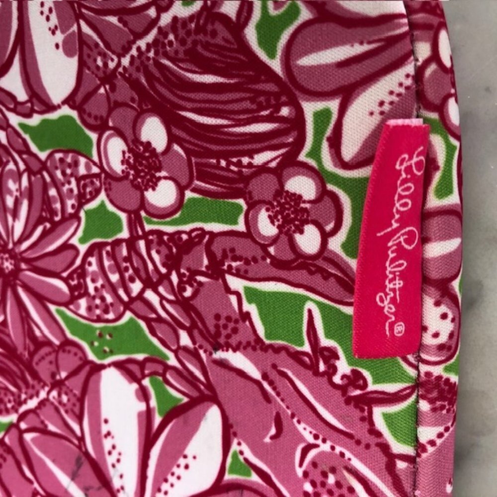LILLY PULITZER Neoprene Zip Laptop Shoulder Bag Pink Green White Lobster… - Picture 3 of 15